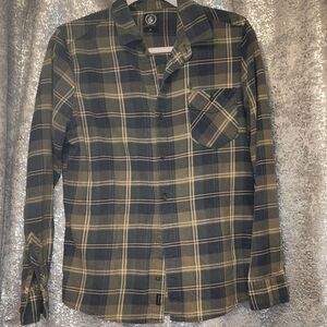 Volcom Green Flannel Size S
